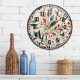 thumbnail image 3 of Yayeee Wall Clock Battery Operated 11.9" Silent Quartz Non-Ticking for Living Room Decor, Beige Whimsical Leaves, 3 of 8