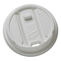 Dixie® Smart Top Reclosable Hot Cup Lids, For 10-24 Oz. Cups, White, Box Of 100