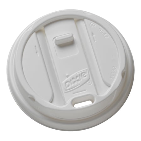 Dixie® Smart Top Reclosable Hot Cup Lids, For 10-24 Oz. Cups, White, Box Of 100