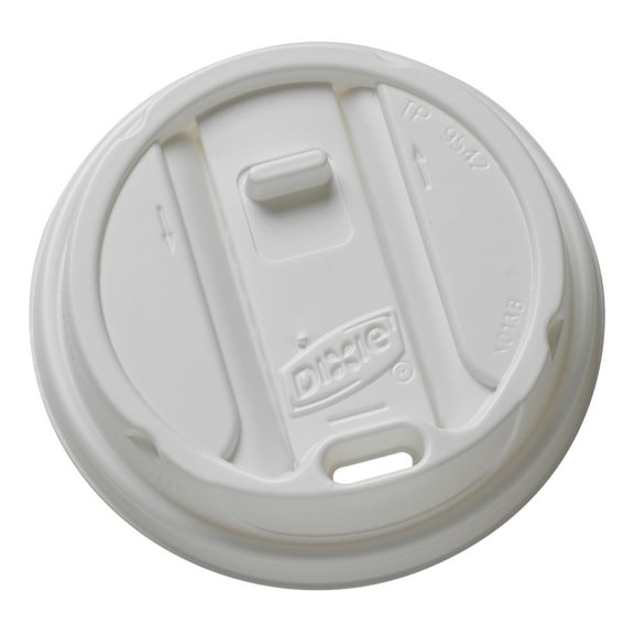 Dixie® Smart Top Reclosable Hot Cup Lids, For 10-24 Oz. Cups, White, Box Of 100