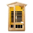 thumbnail image 6 of 2 Person Outdoor Home Far Infrared Sauna, 1750W Old Fir Outdoor Infrared Sauna Dry Sauna with Color Lighting & Bluetooth Speaker Reading light & Touch control for Backyard, 6 of 9