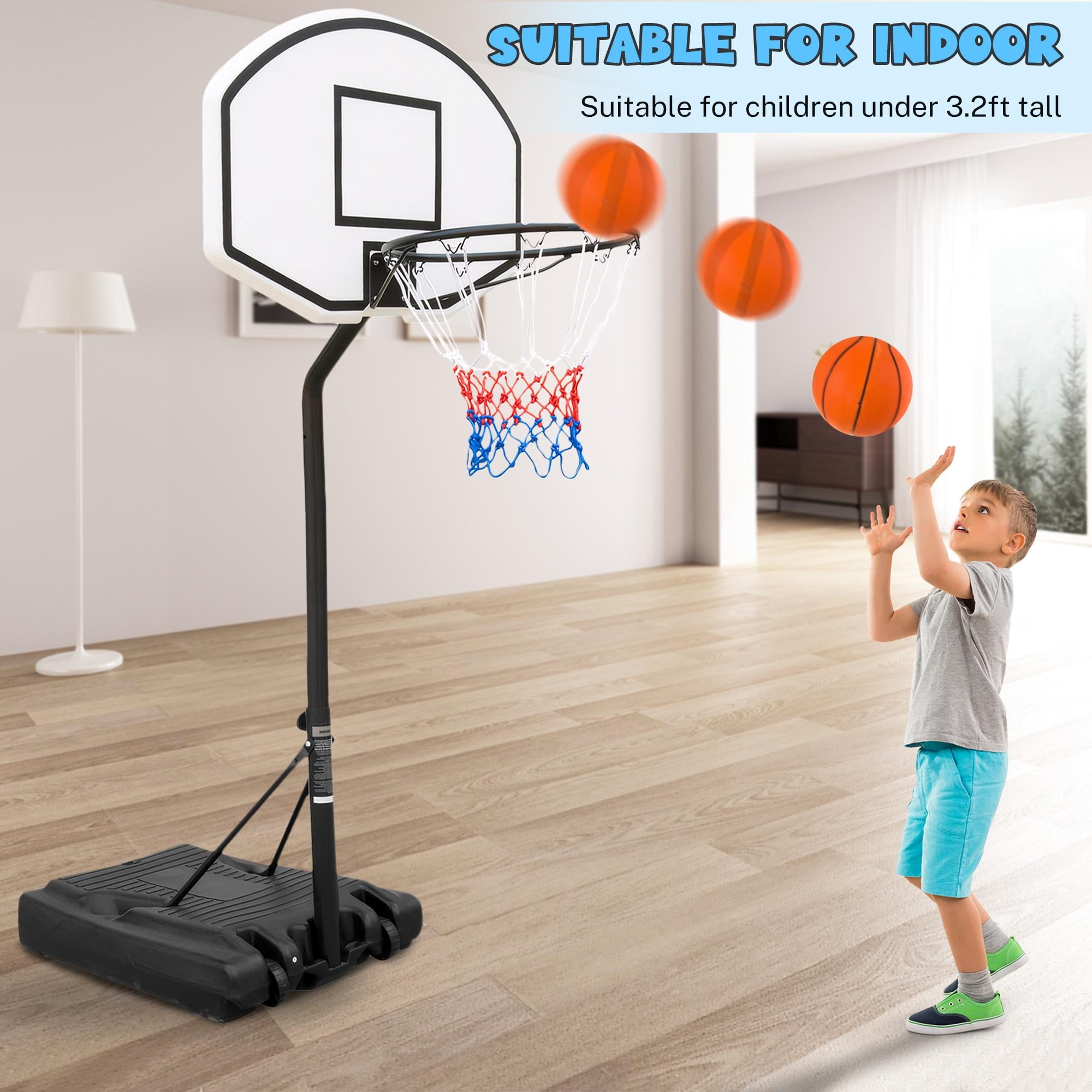 Segmart Portable Poolside Basketball Hoop, 3.1 ft to 4.7 ft Adjustable Height, Outdoor Basketball Hoop with 36" Backboard, Black