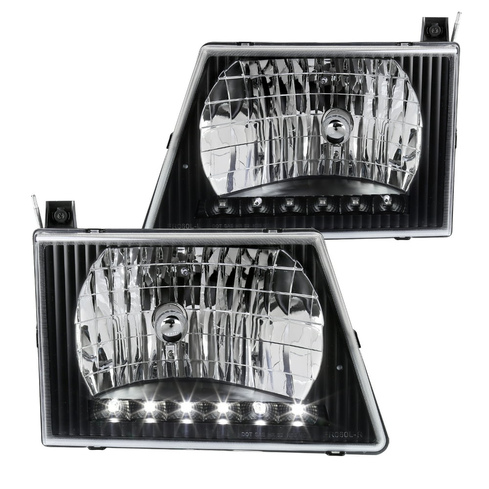 Spec-D Tuning Led Black Headlights for 1992-2006 Ford E150 E250 E350 ...