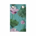 thumbnail image 1 of Blue and Pink Hanging Pocket Organizer, Graphic of Lotus Flowers and Leaves, Printed Polyester Storage Bag with Pockets, 9" x 16", Green Pale Pink, 1 of 2