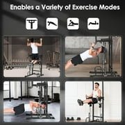 Soges Pull Up Bar 10 Adjustable Height Power Tower Dip Station for Enhanced Fitness, Multi-Functional Power Rack Workout Machine for Home Gym Strength Training Fitness Exercise Equipment,Black