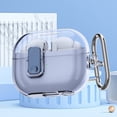 thumbnail image 7 of Galaxy Buds 3 Case/ Galaxy Buds 3 Pro Case for Women Men, Transparent Clear Carabiner Automatic Pop-up Design with Keychain Minimalist Case Cover for Samsung Galaxy Buds 3/ 3 Pro, Blue, 7 of 7