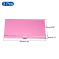 thumbnail image 2 of Uxcell 3.6x2.3x0.3 Inch Name Cards Case Alloy Business Card Holder 3 Pack Pink, 2 of 5