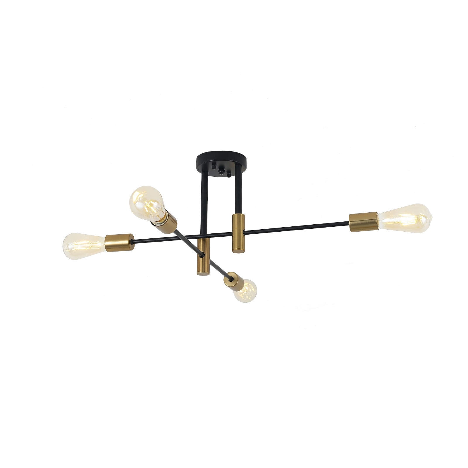 Miumaeov Modern Sputnik Chandelier Ceiling Light Fixture Pendant Lamp for Living Room Bedroom Dining Room Black + Copper