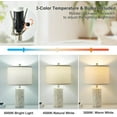thumbnail image 2 of 21" Modern Ceramic Table Lamps Set of 2 White Living Room Bedroom Desk Nightstand Farmhouse Decor, 2 of 6