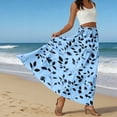 thumbnail image 6 of LWavelet Women Ditsy Floral Print Tiered Maxi Skirt Elastic Waist With Pockets Casual Spring Long Skirt Sky Blue M, 6 of 6