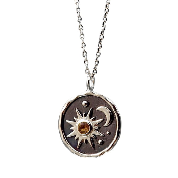 Necklace Boho Vintage Pendant Necklace Sun Moon Jewelry Necklace Memorial Gift Mom Gifts Mother's Day Gifts Necklace Birthstone Necklace for Mom Birthday Gifts for Mom Gifts from Daughters Son Gifts