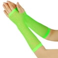 thumbnail image 2 of VISALY Fishnet Gloves Fingerless Arm Sleeve Mesh Neon Gloves for Women Men 80S Party Costume Accessories Green One Size, 2 of 3