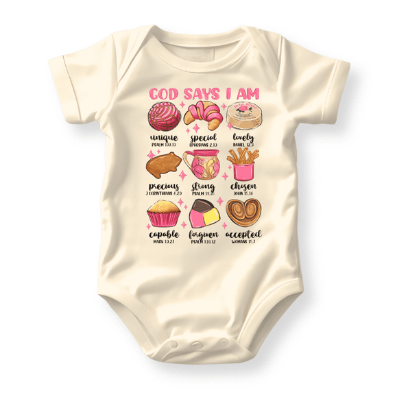 God Says I Am Mexican Snacks Food Baby Shirt Premium Custom Baby Clothes Unisex Baby Announcement Gift for Mom Newborn Outfit 12m Natural