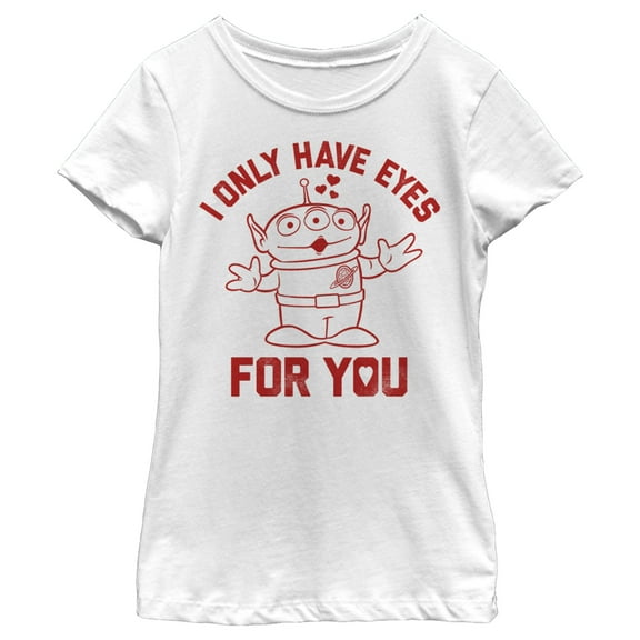 Girl's Toy Story Alien I Only Have Eyes for You Graphic Tee White Large