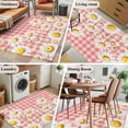 thumbnail image 6 of Spring Floral Washable Area Rugs 3'x5', Watercolor Flowers White Daisy Red Plaid Rustic Low Pile Throw Living Room Rug Non-Slip Sturdy Edge Binding Carpet for Indoor Entryway Bedside Kitchen, 6 of 9