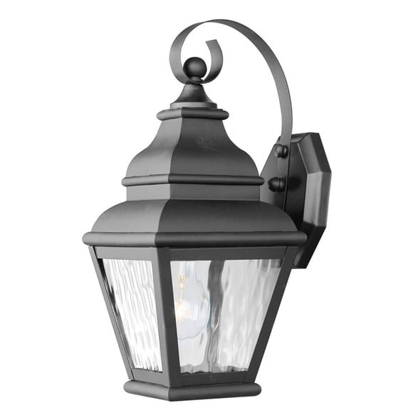 Livex Lighting 2601-04 Outdoor Wall Light Black Clear Water Glass 1-Light 100W
