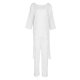 thumbnail image 5 of Atuendos Con Pantalones De Pierna Ancha 2 unids/set suelto sólido de dos piezas conjuntos pantalones sueltos traje para ir de compras (blanco XXXL) Kuymtek para Mujer Blanco T S, 5 of 9