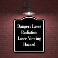 thumbnail image 2 of Danger Laser Radiation Laser Viewing Hazard BLACK Aluminum Composite Sign 15''x18'', 2 of 9