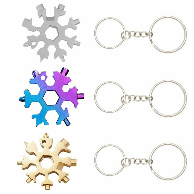 Pocketable Wrench 18 In 1 Snowflake Multitool,Stainless Steel Hand Tools-Snow Wrench
