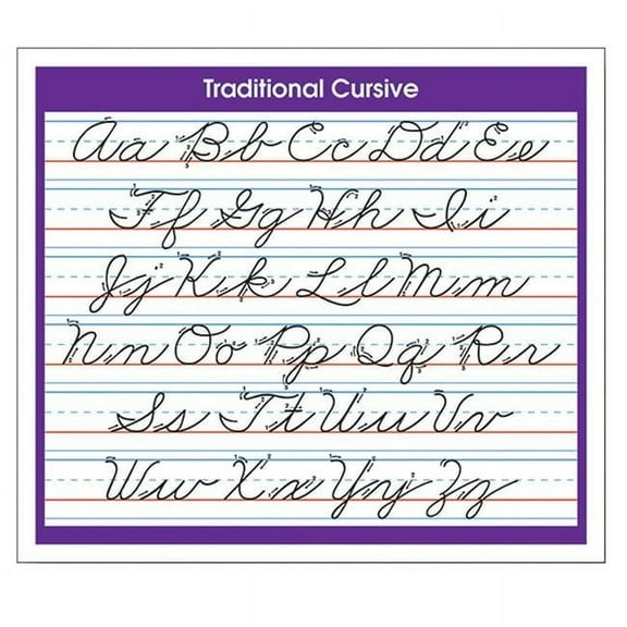 North Star Teacher Resources Adhesive Traditional Cursive Desk Prompt, 36 Per Pack, 6 Packs