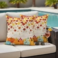 thumbnail image 2 of Outdoor Pillow Covers 20x20 Set of 2, Orange Pumpkin Fall Waterproof Patio Throw Pillow Covers for Couch Sofa Chair, Thanksgiving Maple Leaf Farmhouse Decorative Pillowcases for Throw Pillows, 2 of 9