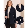 thumbnail image 2 of Abrigo con Solapa para Mujer Abrigo con Bolsillos y Cinturón Abrigo Abotonado de Invierno  Azul oscuro L, 2 of 5