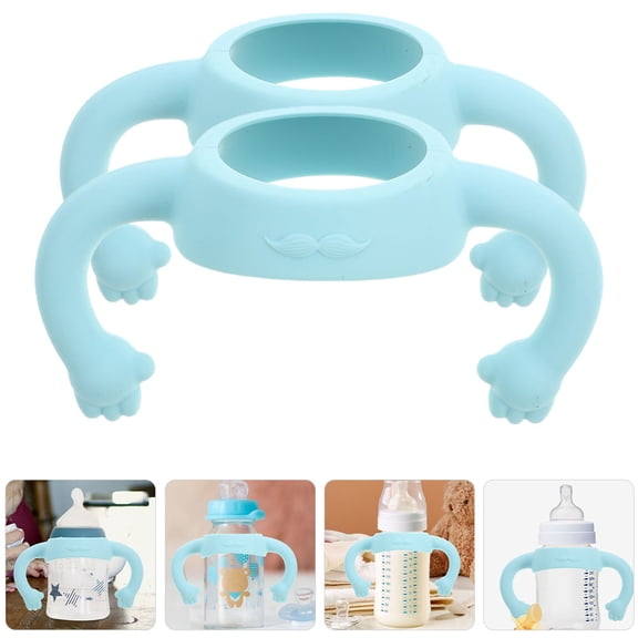 GOOHOCHY Silicone Baby Bottle Handles for Infant Toddler Skyblue Easy to Use Practical