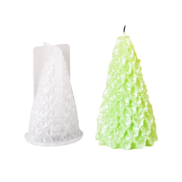 Fiudx Molde para Vela de Árbol de Navidad, Diseño de Yeso para Aromaterapia, Desmoldeo Suave, Textura Transparente, Decoración de Mesa, Regalo para Pascua, Navidad y San Valentín, Juego de 1 Pieza.
