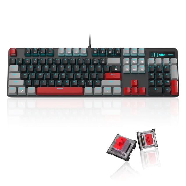 Teclado mecánico para juegos MageGee 104 teclas retroiluminado en azul