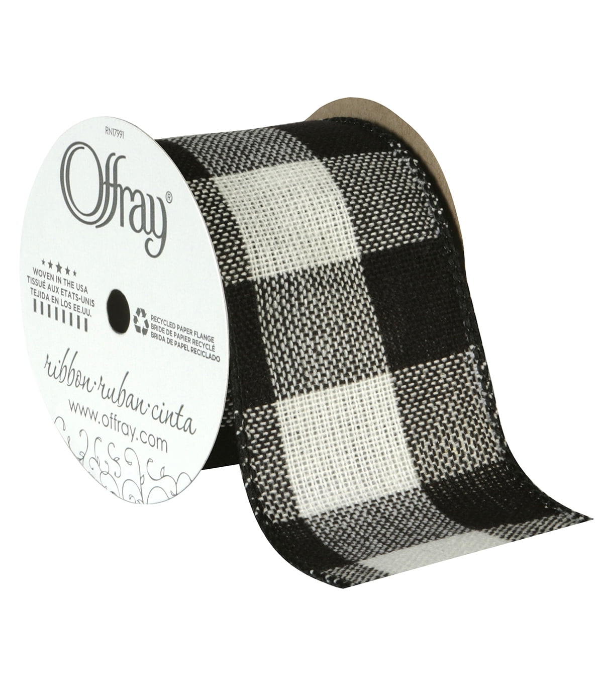 Black And White Check Ribbon