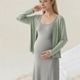 thumbnail image 5 of Admvng Maternity Dress Adjustable Spaghetti Strap Soft Knit Pregnancy Maxi Dress Nursing Nightgown Women's Home Sleepwear, 5 of 9