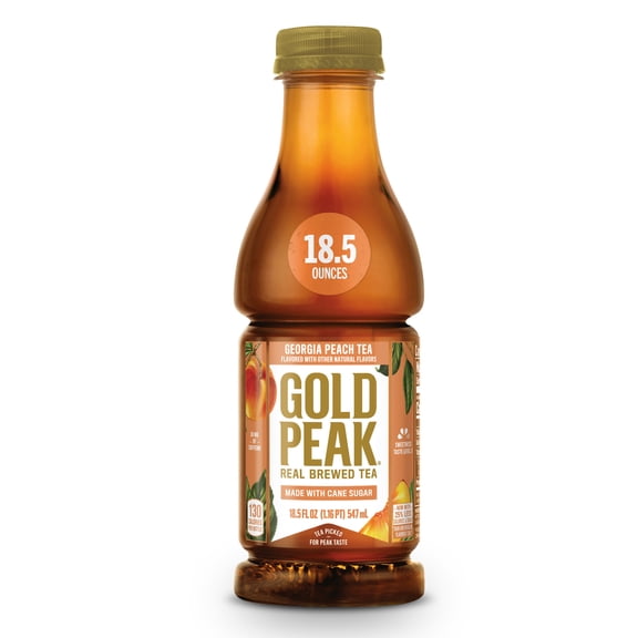 Gold Peak Georgia Peach Iced Tea Bottle, 18.5 fl oz
