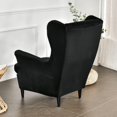 thumbnail image 5 of SHANNA Stretch Wingback Chair Covers, Velvet Wing Chair Slipcover Soft Furniture Covers For Living Room Bedroom Hotel (Black), 5 of 10
