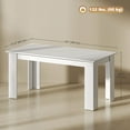 thumbnail image 3 of HOMCOM 63" Modern Dining Table for 4-6 People with Wood Effect, White, 3 of 10