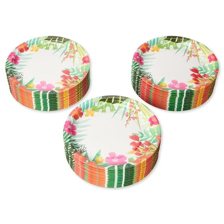 American Greetings 9" Tropical Luau Party Supplies for Birthday's, BBQs and All Summer Parties, Paper Dinner Plates (36-Count)