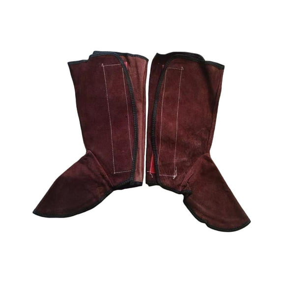 Kuntesetty Welding Foot Splatter Boot Covers Heat Insulation Sturdy Flame Resistant Welding Brown