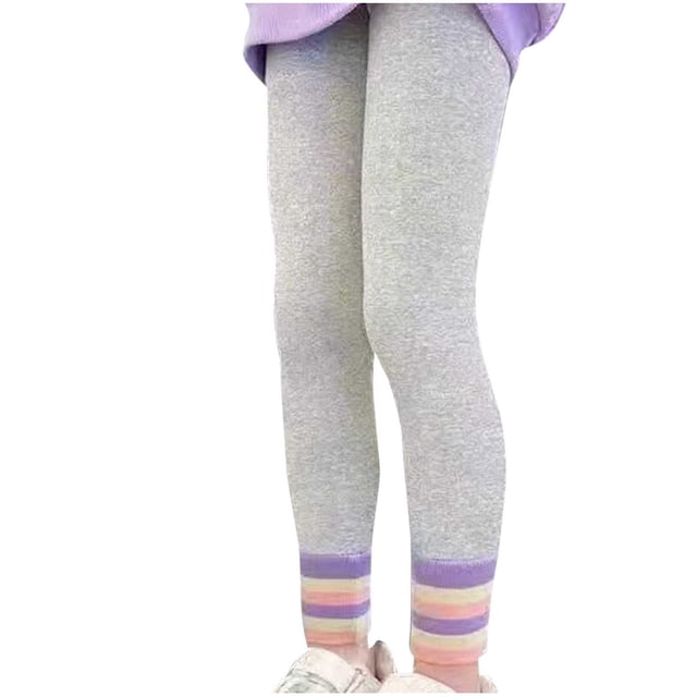 Odeerbi 7-15 Años Niñas Algodón Leggings Pantalones Mallas Elástico Color Sólido Calidez Casual Pantimedias