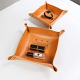 thumbnail image 5 of Leather Catcher Bag, Coin Box, Personal Item Tray, Storage Valet, Brass Metal Snap, Home & Travel Essentials Handcrafted, 5 of 5