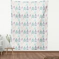 thumbnail image 4 of Retro Fabric by the Yard, Vintage Bird Cages Pattern in Various Pastel Tones Canary with Swirly Tales Drawing, Upholstery Fabric for Dining Chairs Home Decor Accents, Multicolor by Ambesonne, 4 of 5