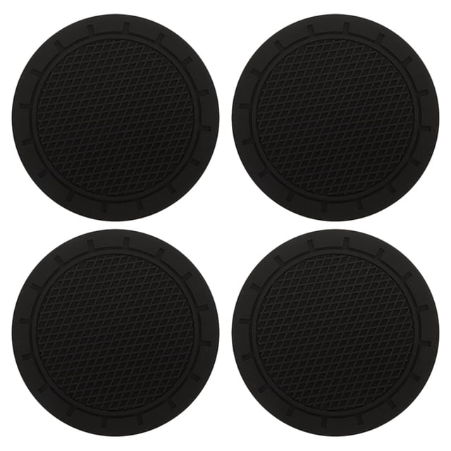 DEEPCRAFF 4Ud Tapetes Simples Para Vaso En PVC Negro Con Práctico Para Proteger Portavasos