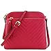 thumbnail image 3 of chevron Quilted Medium crossbody Bag with Tassel Accent (Fuchsia), 3 of 4