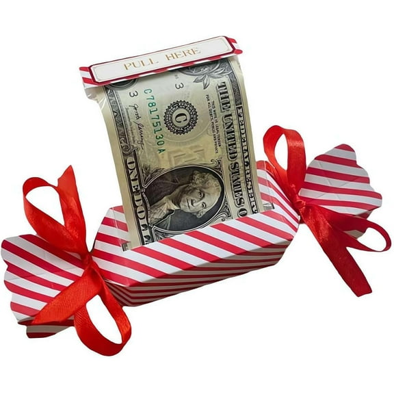 Christmas Money Dispenser and Money Box,Merry Christmas Money Box for Cash Gift,Christmas Money Holder Ornaments,Funny Christmas Money Pull Box for Kids Adults Friends (Cane Candy)