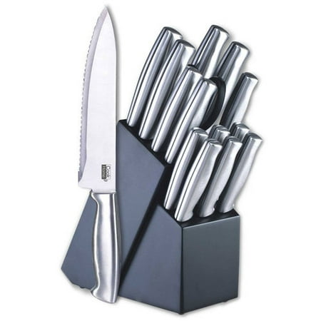 Cook N Home 15-Piece Stainless-Steel Cutlery Set with Storage Block