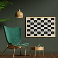 thumbnail image 2 of Checkers Game Wall Art with Frame, Checkered Squares with Cat Faces in Classic Game Board Pattern, Printed Fabric Poster for Bathroom Living Room Dorms, 35" x 23", Dark Brown Beige, by Ambesonne, 2 of 2