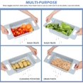 thumbnail image 4 of Collapsible Colander Kitchen Extendable Strainer Food Fruits Vegetables Noodle Pasta Drain Basket Space-Saver Portable Drainer Over Sink (Grey), 4 of 7