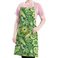thumbnail image 5 of Green Pioneer Flower and Paisley Pattern Apron-Garden Aprons for Women with Pockets-Cotton Linen Waterproof Kitchen Cooking Gardening Aprons Adjustable for Kitchen,Cooking,BBQ and Salon 33x27 Inch, 5 of 7