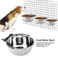 thumbnail image 3 of Rupoun Stainless Steel Hanging Food Water Bowl Feeder for Cat Pet Dog Puppy Crate Cage, Rustproof Removable Elevated Dishwasher Safe Kennel Bowl Mount, Large (20cm / 7.87 inches), 3 of 9