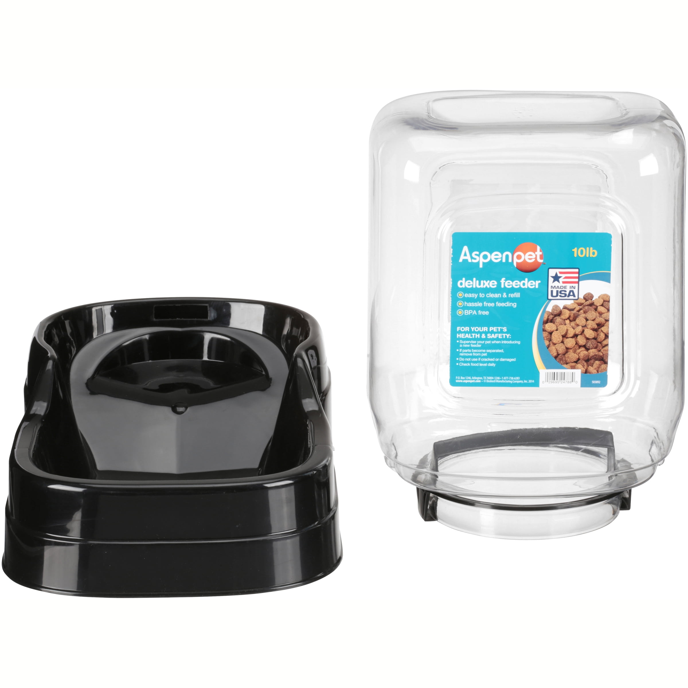 Aspen Pet Deluxe Automatic Feeder with Instructions for Pets, Black