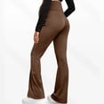 thumbnail image 6 of KANG Fashion Women's High-Waisted Maternity Yoga Pants Crossed Support Belly Band Flattering Flared Leg Design Soft Stretchy Comfortable Prenatal Workout Leggings Coffee L, 6 of 7