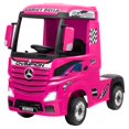 thumbnail image 1 of Costway 12V Mercedes Benz Actros Electric Kids Ride on Truck w/Remote Control&MP3 Pink, 1 of 9